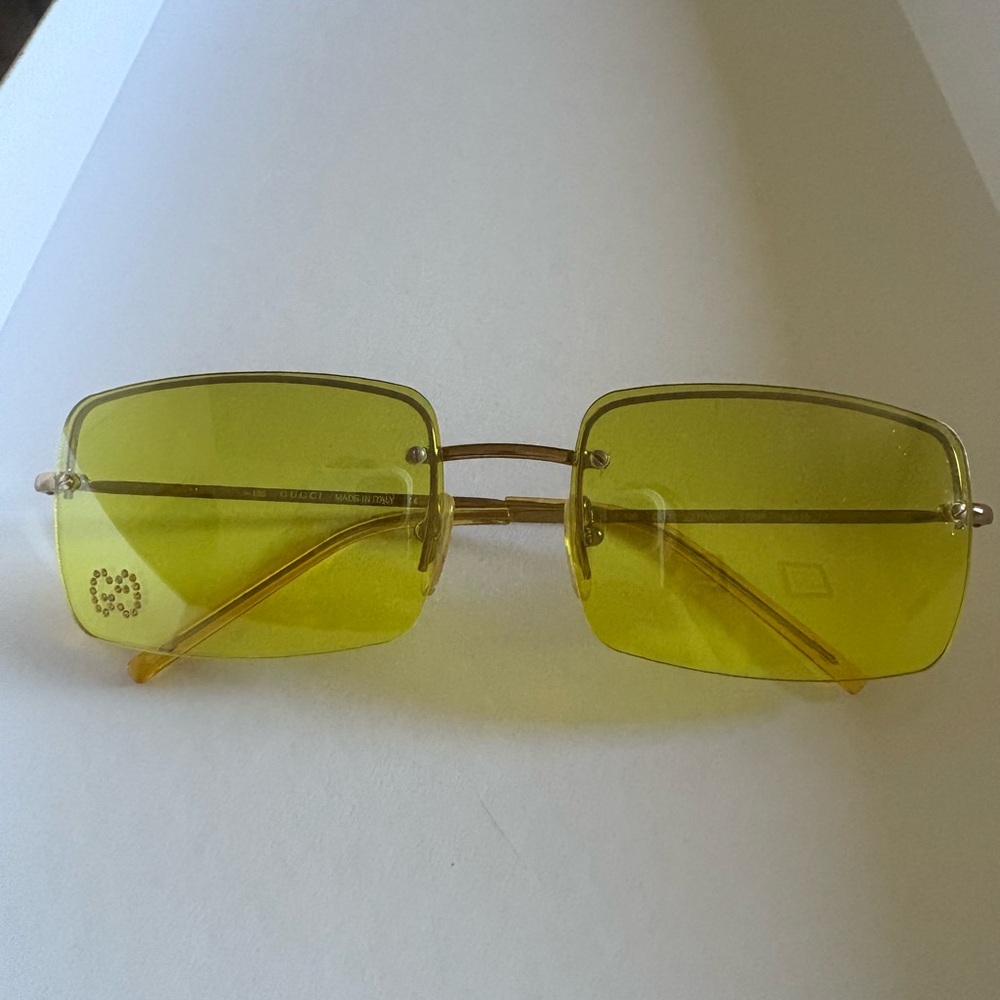 Gucci yellow frame sunglasses